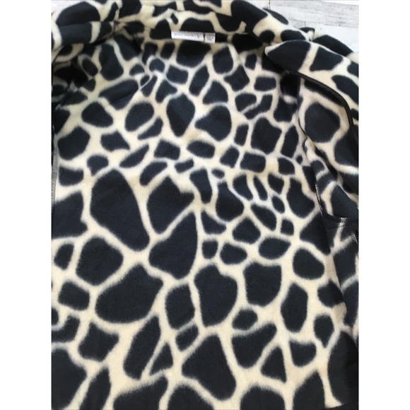 Susan Graver Women's Jacket Size L Giraffe Print Black Cream Button Front‎ Swing - Picture 10 of 14